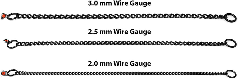 Herm Sprenger Black Stainless Steel Choke Dog Training Collar No-Pull Slip Chain for Small Medium Large Dogs for Easy Control Show Chain Collar Made in Germany 2mm 16in (40cm) - BeesActive Australia