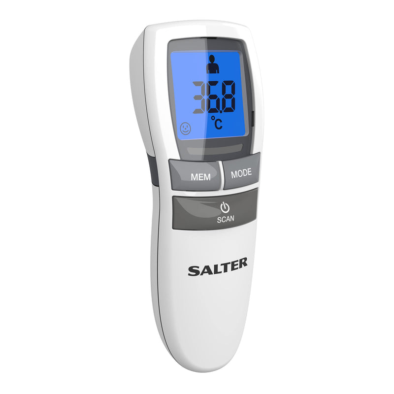 Salter TE-250-EU No Touch Infrared Thermometer, Forehead Mode, Objects and Liquids, Night Mode, Fever Alarm, 30 Memory Recall, One Second Reading, Backlit Display, For Babies/Adults, Instant/Accurate No Touch Thermometer - BeesActive Australia