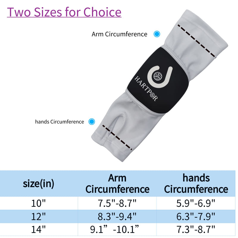 Volleyball Arm Sleeves Passing Forearm Sleeves with Protection Pad and Thumbhole for Youth Protect Arms from Sting 1 Pair White 10“ - BeesActive Australia