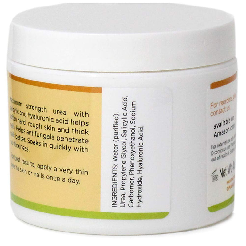 Maximum Strength 42% Urea Foot Gel, Moisturizes Callus Cracked Rough Dry Dead Skin and Corns, Softens Thick Painful Nails with Salicylic and Hyaluronic Acid (1 Jar) - BeesActive Australia