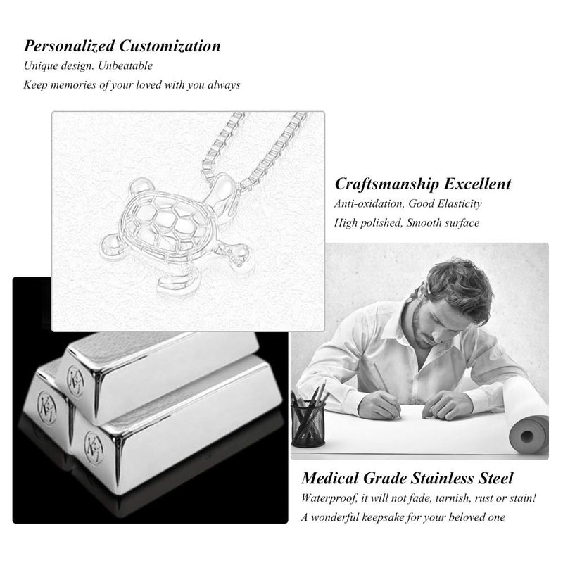 XSMZB Sea Turtle Cremation Jewelry for Ashes Urn Necklace for Ashes Cremation Jewelry for Ashes Necklace for Men Women Memorial Ash Keepsake Pendant Big Rose Gold - BeesActive Australia