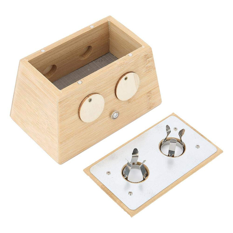 2 Holes Bamboo Moxibustion Box Moxa Roller Stick Holder Hot Moxibustion Stick Holder Moxibustion Stand Moxibustion Medicine Therapy - BeesActive Australia