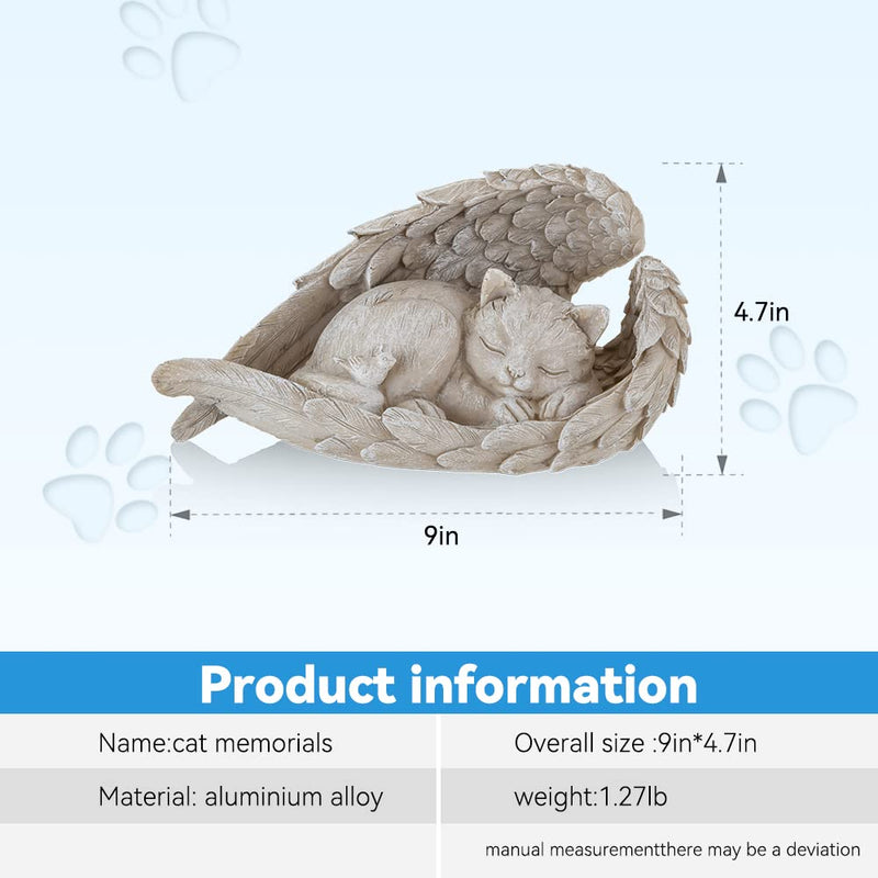 NEWDREAM:The Dog Angel Memorial Statue,Cat Angle Memorial Placed in Indoor Angel Decorations, Pet Tombstone Dogs Dog Figurines, Pet Grave Markers Dog Cat in Angel Wing Figurine lightGrey - BeesActive Australia