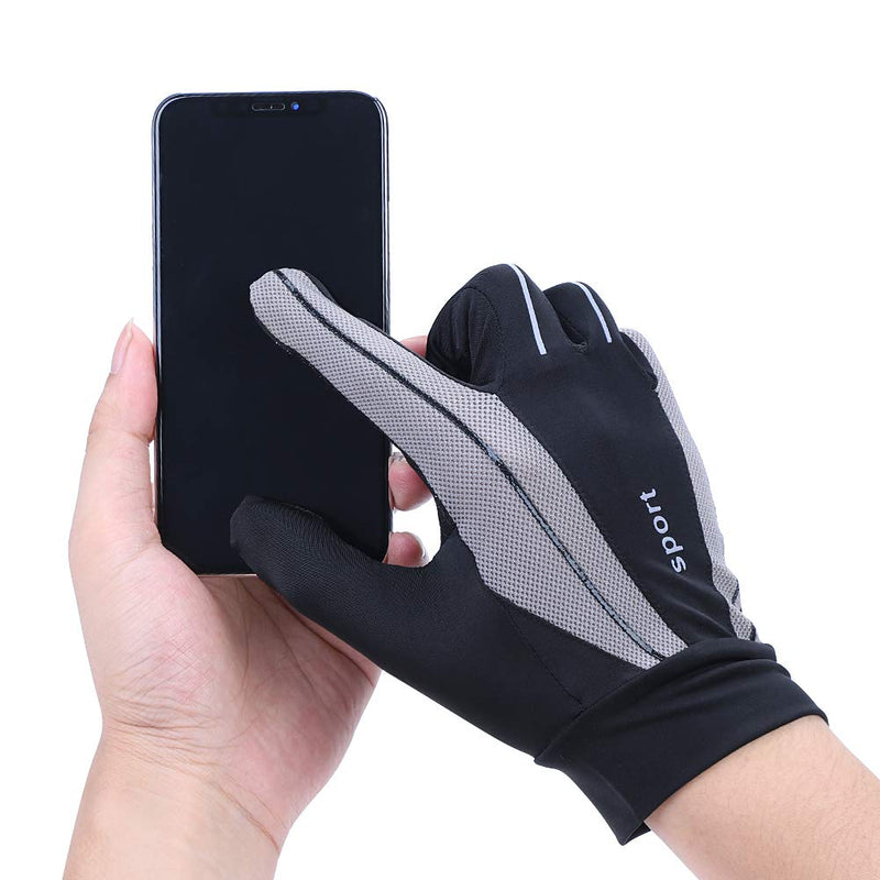 Summer Driving Gloves Men Anti-UV Protection Sunscreen Touchscreen Cooling Mesh Breathable Gloves Cycling Riding Full Palm Sport Non-Slip Grip Motorcycle Golf Mittens Grey - BeesActive Australia