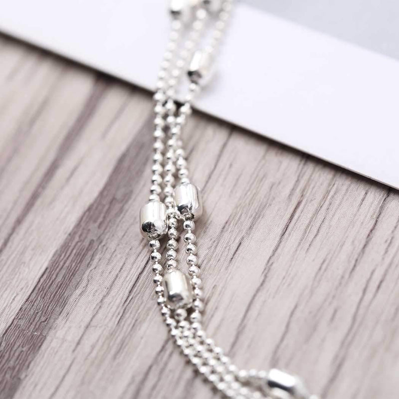 Yalice Layered Ball Choker Necklace Chain Short Satellite Necklaces Jewelry for Women and Girls Silver - BeesActive Australia