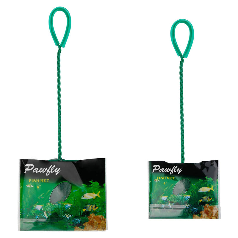 Pawfly 4/6 Inch Aquarium Fish Net Set Fish Catch Nets with Plastic Handle 6 Inch and 4 Inch - BeesActive Australia