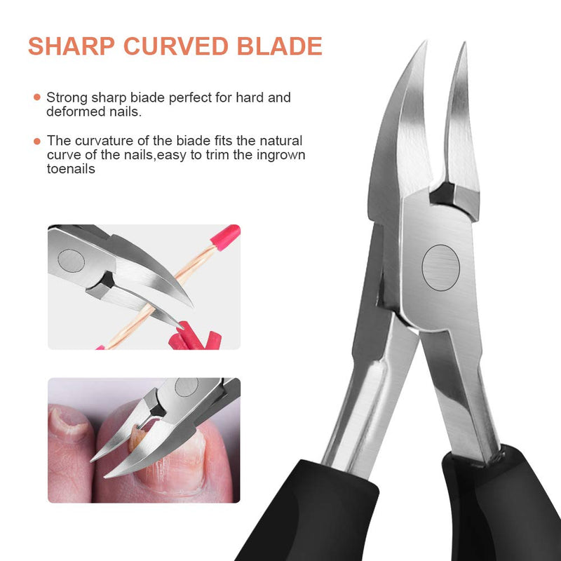 Toenail Clippers, Toenails Trimmer for Ingrown or Thick Nails, Easy Grip Handle with Surgical Stainless Steel Super Sharp Blades， Nail Clippers for Adults and Seniors Use for Family and Medical - BeesActive Australia