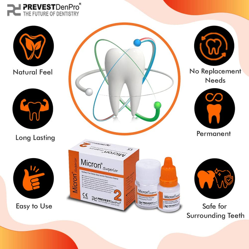 Micron Superior Radiopaque Glass Ionomer Dental Cement A2 Natural Shade for permanent dental restorations - BeesActive Australia