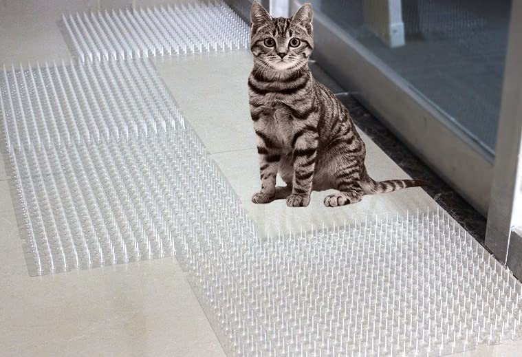Yiteshi 10 Packs Cat Scat Mat, 13X16 inches Pet Deterrent Spikes, Indoor Outdoor Humane Cat Repellent Fence - BeesActive Australia