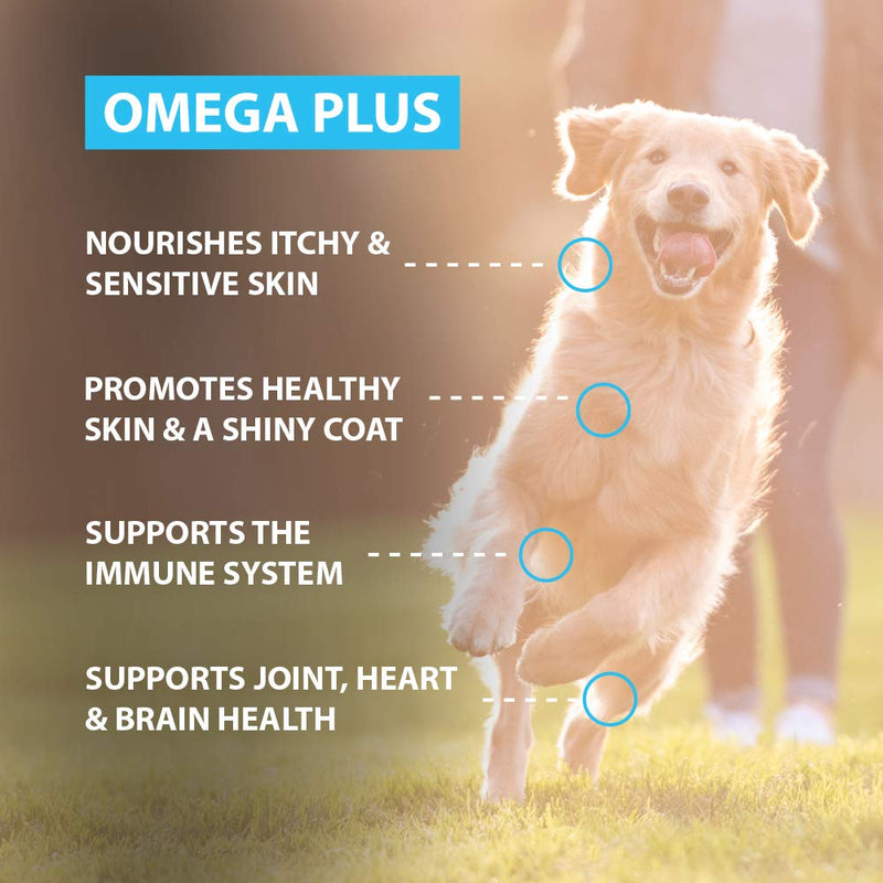 JustFoodForDogs Omega Plus Fish Oil for Dogs, Supports Healthy Joints, Skin & Coat, Aging 16 OZ Clear - BeesActive Australia