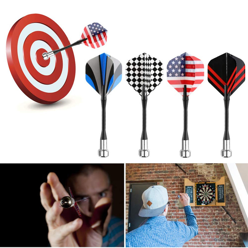 Accmor 12pcs Magnetic Darts, Replacement Dart Game Safety Plastic Darts, Magnetic Darts for Dartboard Black Blue Red-Geometry - BeesActive Australia
