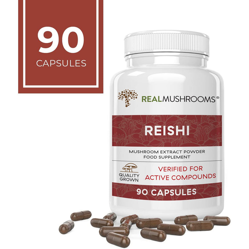 Reishi Extract Mushroom Supplements (90 ct) Capsules for Longevity - Non-GMO Reishi Capsules 90 count (Pack of 1) - BeesActive Australia