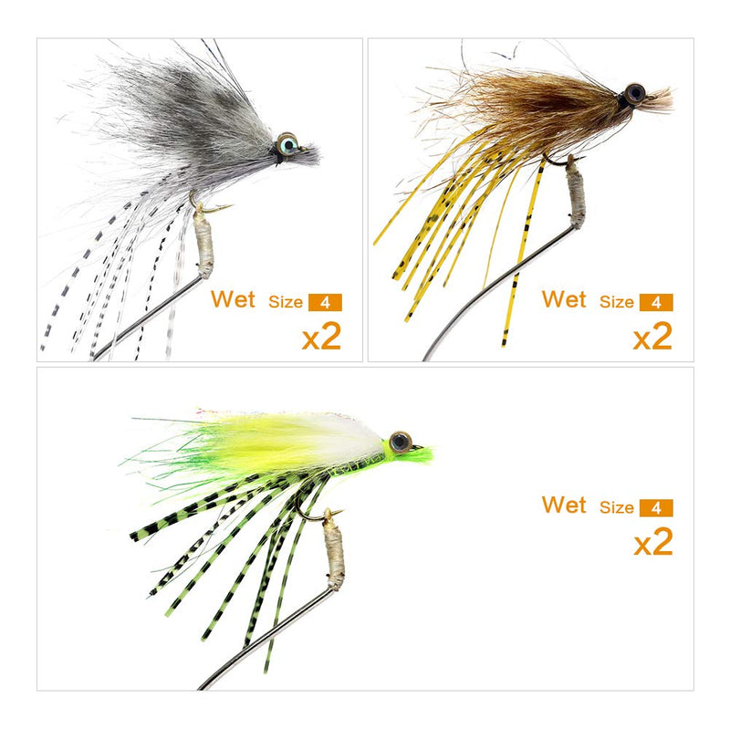 YZD Fly Fishing Big Trout Flies Kit Top 5 Steelhead Flies Flyfishing Gear Premium Wet Dry Flies Trout Lures Streamer Nymph Emerger Fishing Assorted Trout Flies Bass Salmon NZF-03 - BeesActive Australia