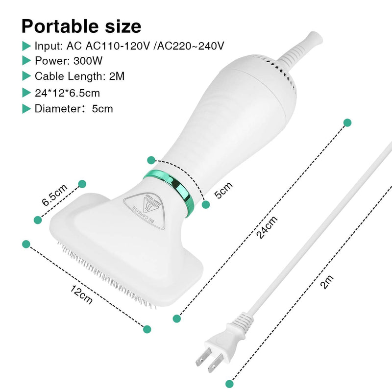 Ownpets Pet Hair Dryer, 2 in 1 Quiet Portable Pet Grooming Blower with Slicker Brush, Adjustable Temperature & Fast-Drying Towel, Home Pet Care for Dogs, Cats & Other Coated Breed - BeesActive Australia