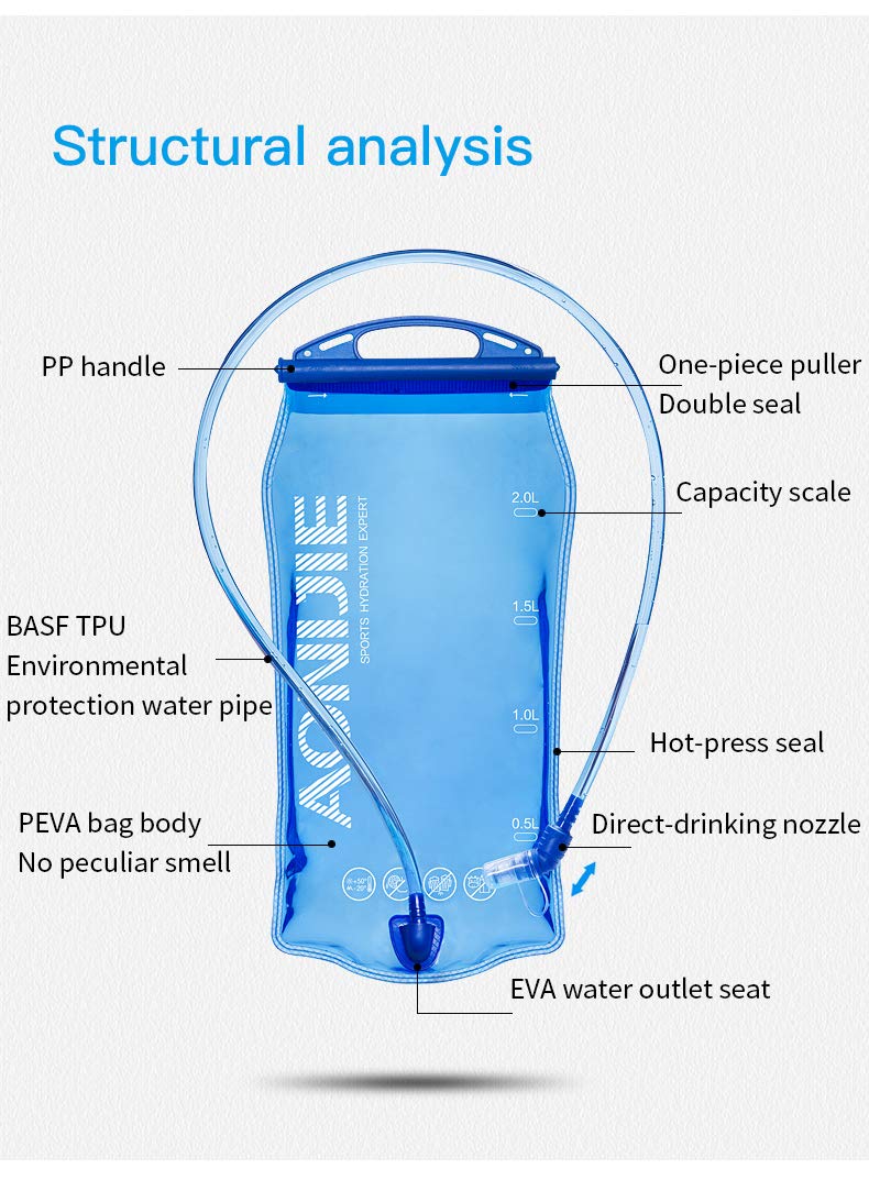 AONIJIE Leakproof Water Reservoirs for Backpacks/Running Vest Pack - 1L / 2L / 3L Hydration Bladder 1 Liter - BeesActive Australia