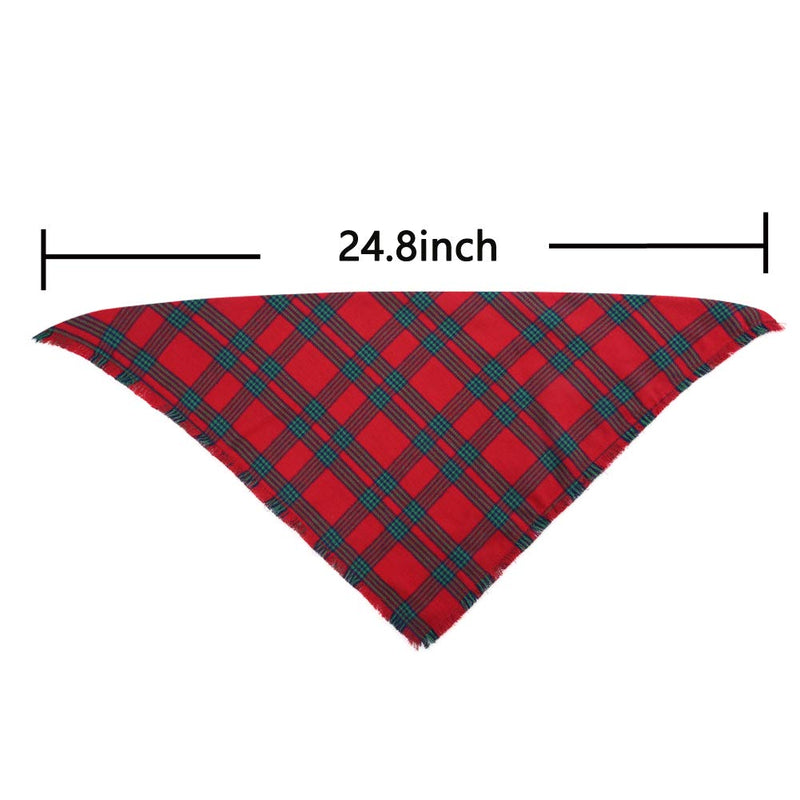 2 Pack Dog Bandana Christmas Plaid Reversible Triangle Bibs Scarf Accessories for Dogs Cats Pets Animals Pattern 1 - BeesActive Australia
