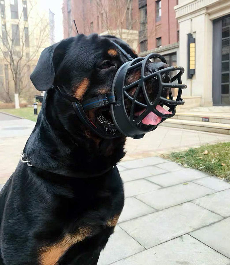 Mayerzon Dog Muzzle, Basket Breathable Silicone Dog Muzzle for Anti-Barking and Anti-Chewing Size2-9/3.2in Black - BeesActive Australia