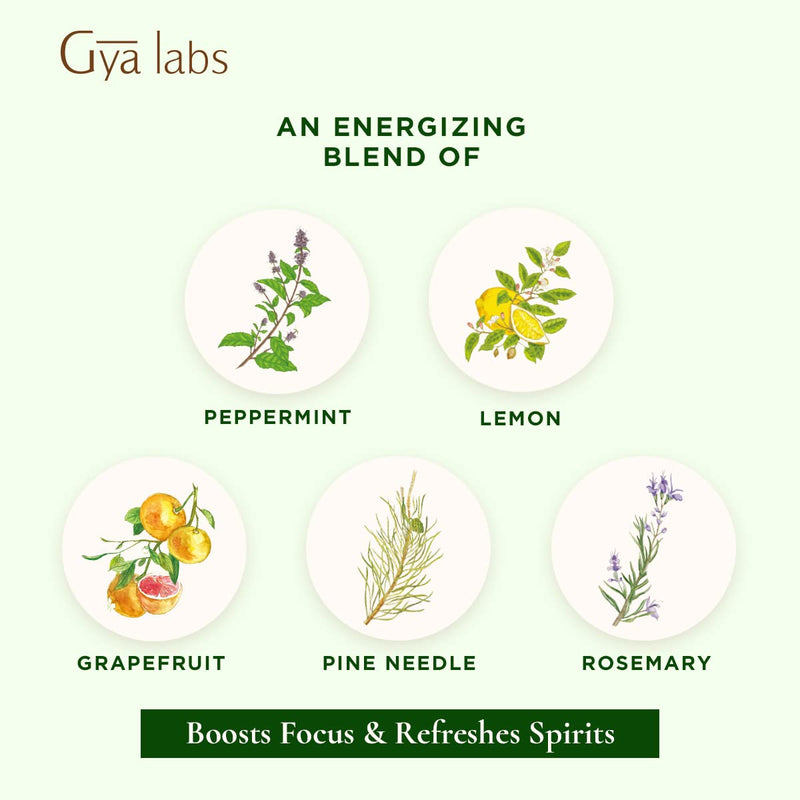 Gya Labs Active Energy Essential Oil Blend (10ml) - Refreshing & Energizing 0.34 Fl Oz (Pack of 1) - BeesActive Australia