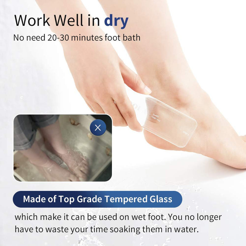 Hypoallergenic Glass Foot File and Callus Remover with Glass-Etching Technology for Dry or Wet Feet (Irritation-Free Pedicure Tools, Pedi/Feet Care, Foot Scrubber) by TOOLA - BeesActive Australia