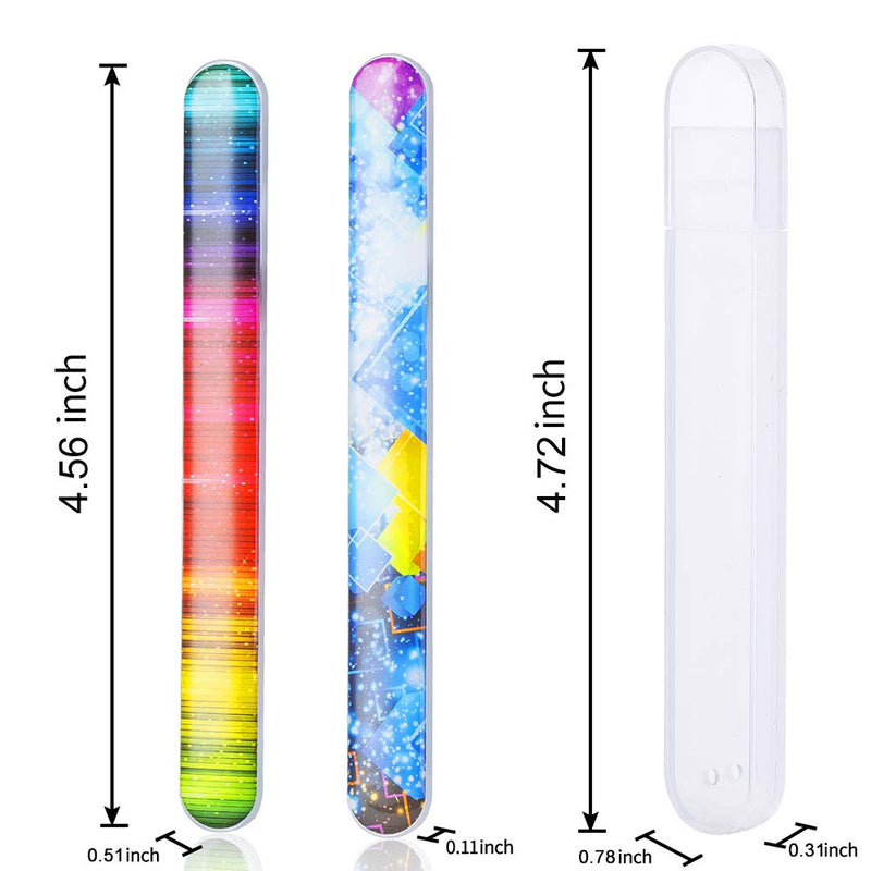 Glass Nail Shiner -2 Pieces Prenium Nano Nail Buffers Glass Nail Files Rainbow Shine Polisher for Natural Nails - BeesActive Australia