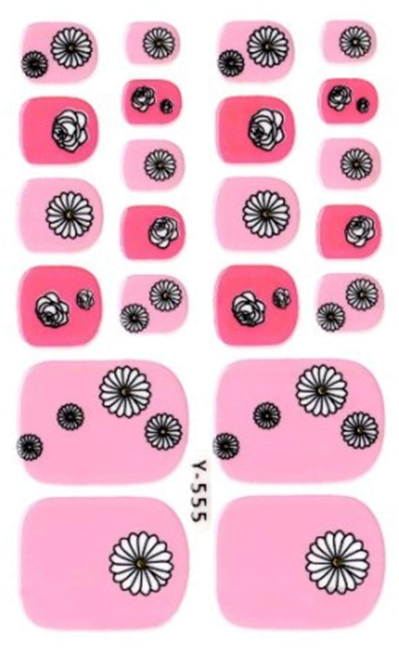 176 Pieces 8 Sheets Toes Full Nail Stickers Decal Beauty for Women Girls Kids Decals Manicure Polish Art Glass Slice Toe Nail Sticker (Pink) Pink - BeesActive Australia