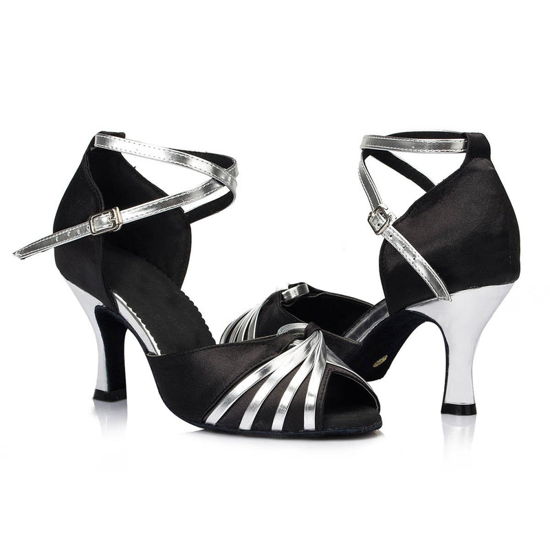 [AUSTRALIA] - KAI-ROAD Ballroom Dance Shoes Women Low Heel Wedding Shoe Salsa Latin Dance Heels 9 Black 