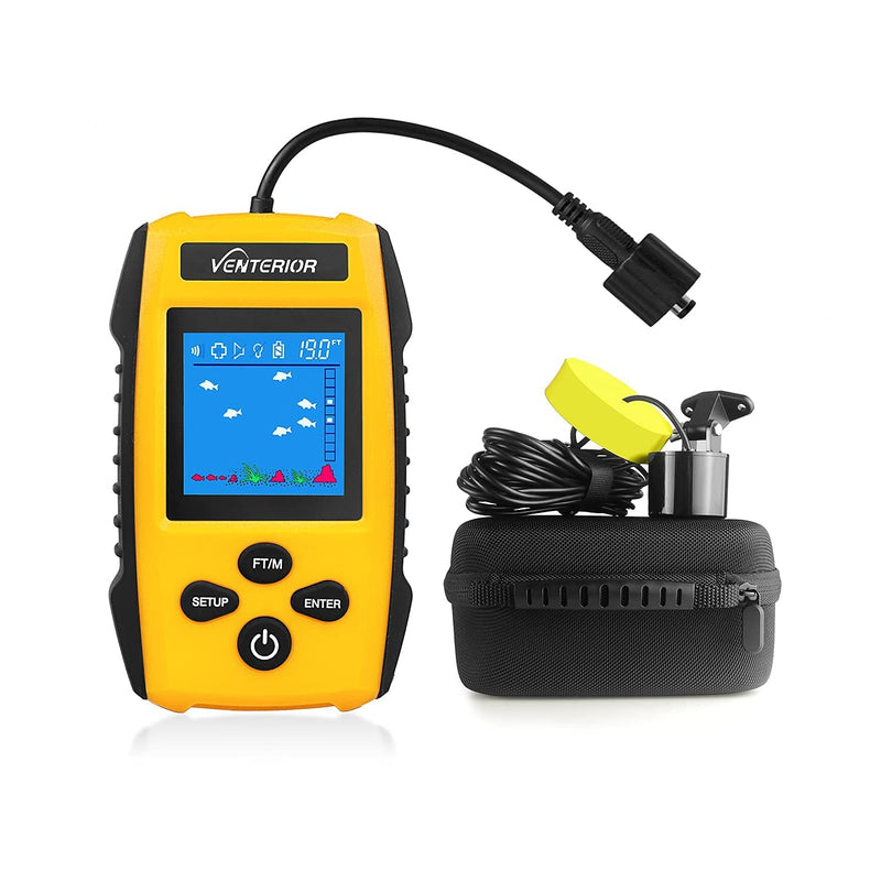 Venterior Portable Fish Finder Handheld Fishfinder Depth Finder Kayak Fishing Gear with Sonar Transducer, LCD Display and Storage Case - BeesActive Australia