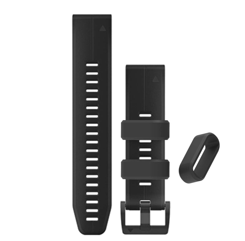 Fastener Ring Compatible for Garmin Vivoactive 3/Venu/Forerunner 645 245/Vivomove,Vivomove HR,Vivomove 3/Fenix 6S Fenix 5S Bands(Pack of 6) Silicone Connector Security Loop for Galaxy Watch Active 2 6-Black - BeesActive Australia