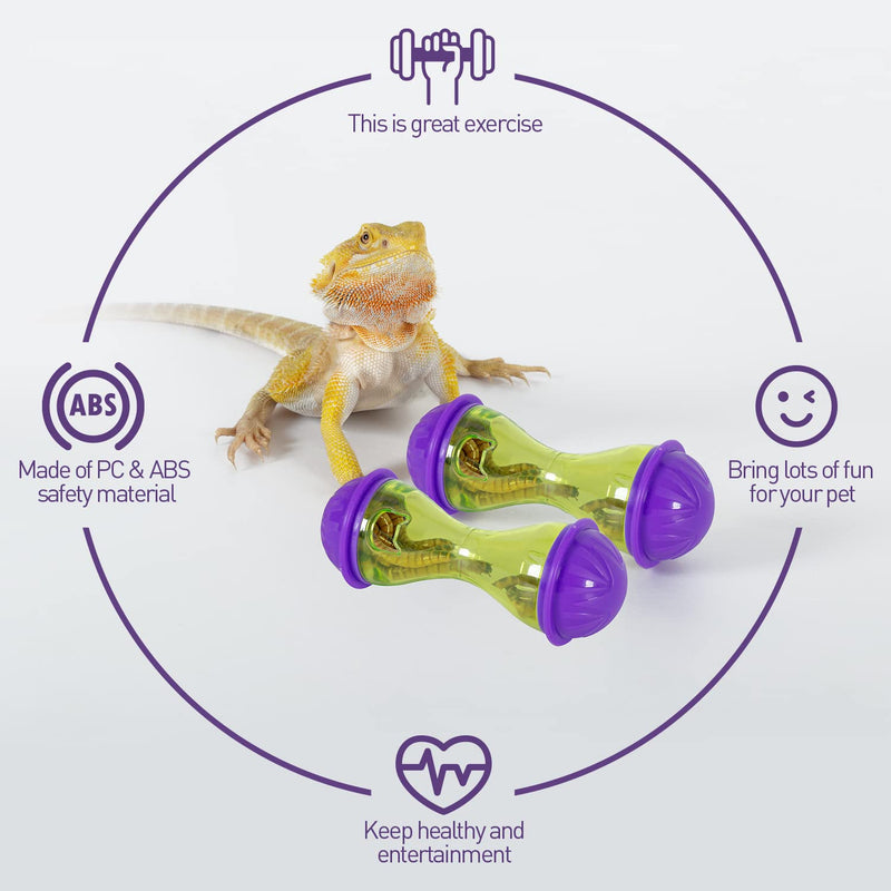 REPTIZOO 2 PCS Reptile Enrichment Toy Ball Bearded Dragon Toys Reptile Tank Decor Reptile Feed Toys for Lizard, Bearded Dragon, Gecko, Small Animals - BeesActive Australia