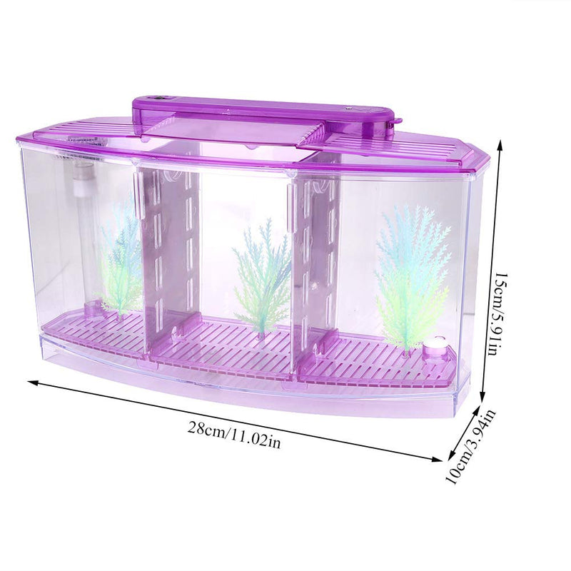 Sutinna Fish Tank, Adjustable Light Isolation Acrylic Small Aquarium, with LED Light for Small Fishes for Betta with Water Change Valve Blue,White,Purple - BeesActive Australia