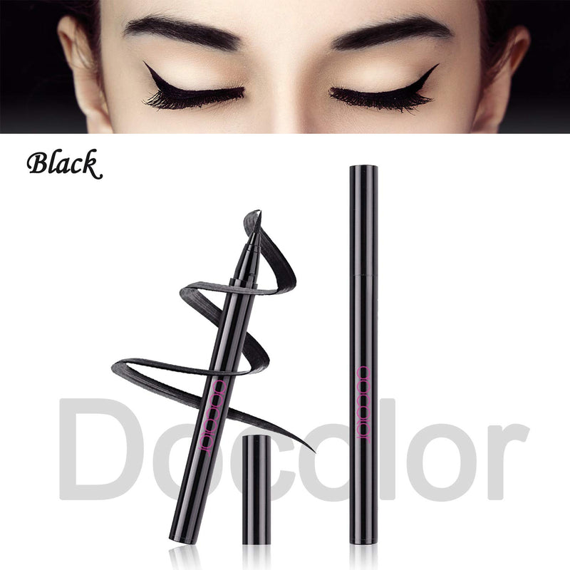 Waterproof Liquid Eye liner Pen, Docolor Eyeliner Pencil Makeup Eye Tool Black Black1 - BeesActive Australia