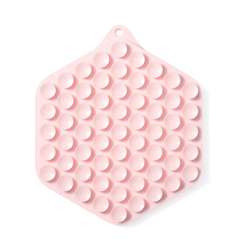 Caflower Lick Mat for Dogs ,Cats Lick Mat with Strong Suction Cups,Food Grade Silicone Mat with Spatula，Dog Lick Mat Reduce Dog&Cats Anxiety and Boredom… Pink Hexagonal - BeesActive Australia