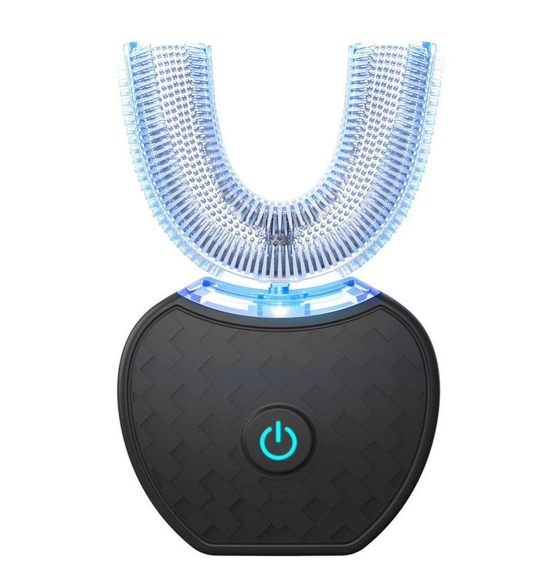Ultrasonic Automatic Toothbrush,Ultrasonic Electric Toothbrush and Teeth whitening kit 360 Soinc Toothbrush, Wireless Charging Toothbrush Washable Travel Home Dual-use (Black) Black - BeesActive Australia