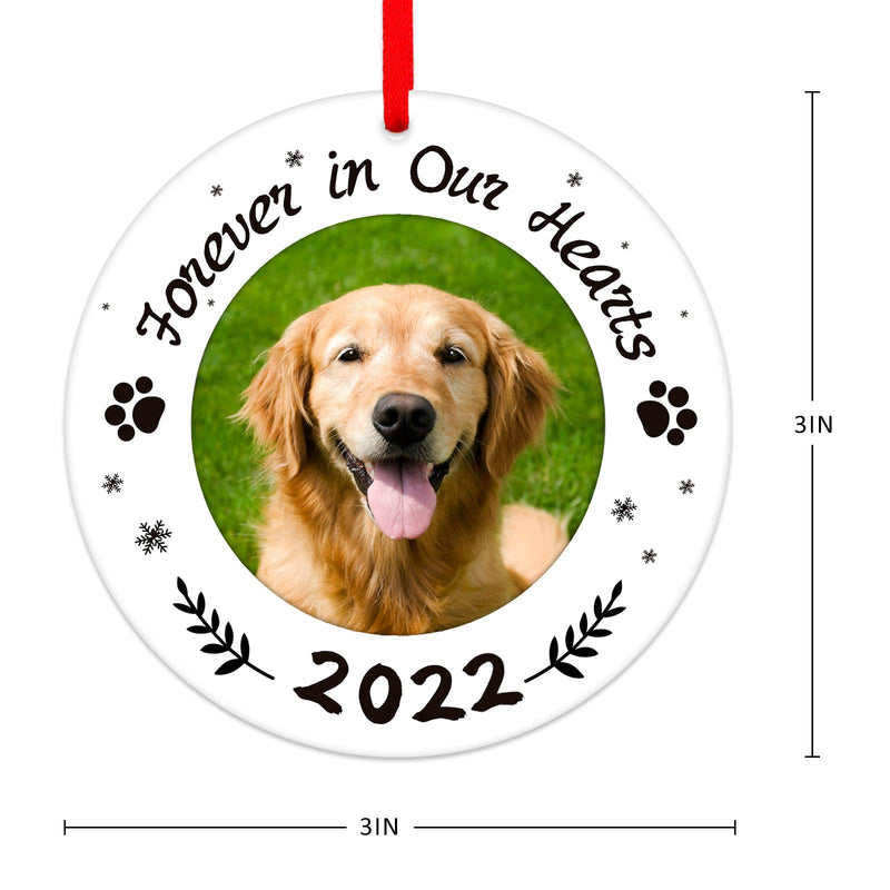 WaaHome Picture Frame Dog Memorial Christmas Ornaments 2022, Forever in Our Hearts Pet Memorial Ornaments for Christmas Tree, Pet Memorial Gifts, Sympathy Remembrance Gifts for Loss of Dog Cat Pet - BeesActive Australia