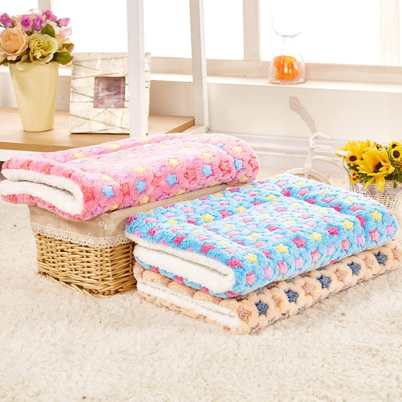 3Pcs Small Animal Bed Mat, Warm Bed Mat,Soft Plush Pad Mat,Small Animal Winter Sleep Bedding Mat for Rabbits,Hedgehogs,Cats,Ferrets Star 13''x18'' - BeesActive Australia