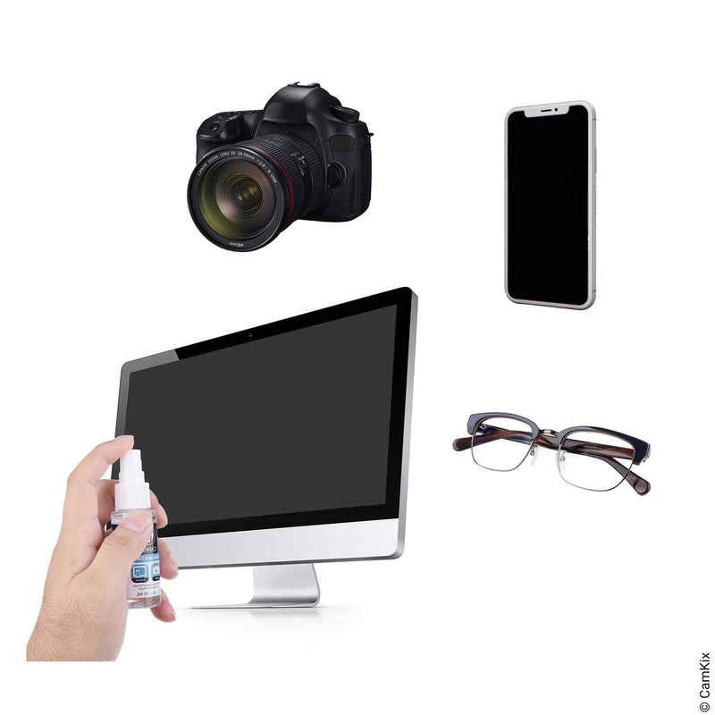 Cleaning Kit for Eyeglasses/Sunglasses - Lens Cleaning Tool with 2 Sets of Spare Pads, Lens Cleaning Spray Bottle, 3 Microfiber Cloths - Quick, Safe and Easy to Use - Immaculate Results 11 Piece Set - BeesActive Australia