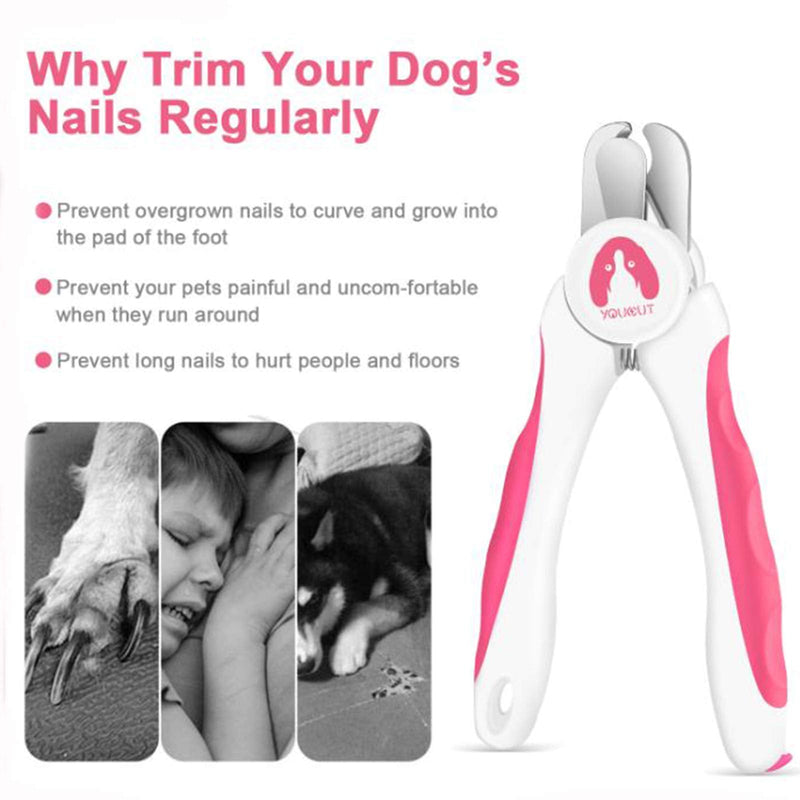 YouCut Dog Nail Clippers and Trimmers,Professional Grooming Tool with Safety Guard to Avoid Over Cutting,Free Nail File,Razor Sharp Blade,Sturdy Non Slip Handles for Large and Small Animals (Pink) Pink - BeesActive Australia