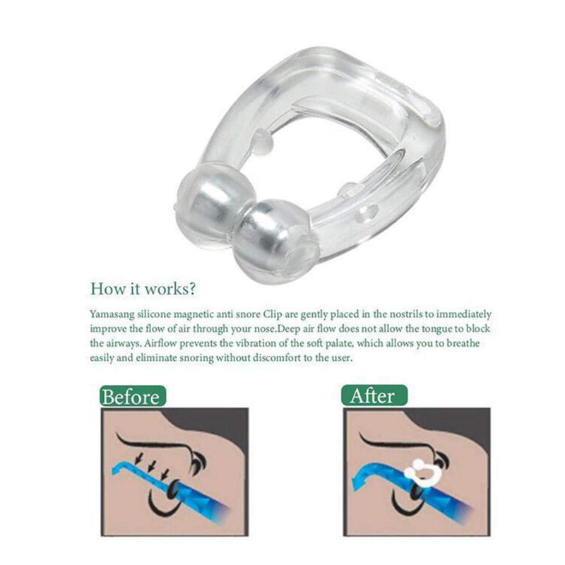 Snore Stopper, 4 Pieces Anti Snore Nose Clip Magnetic Nose Clip Against Snoring Nasal Spreader Made Of Soft Silicone,Health Sleeping Aid Equipment - BeesActive Australia