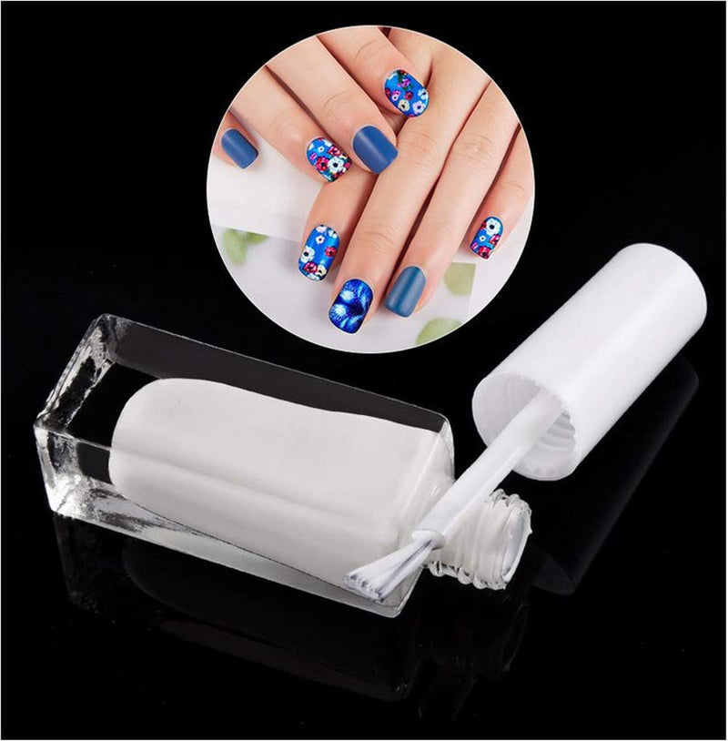 XICHEN 5 Bottles Professiona Nail Art Glue for Beauty False Adhesive Transfer Tips Decorations Adhesive Transparent 10 ML(0.34 oz)/Bottles - BeesActive Australia