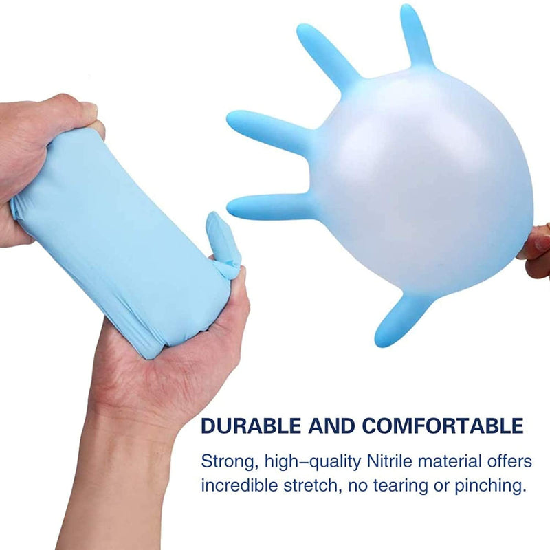 DENTABOX 1 x 100 Box of Nitrile Hygienic Blue Latex-Free Powder-Free Surgical Anti-Bacterial Examination Disposable Gloves, Multi-Purpose Protection for PPE, First Aid and Sensitive Skin (Medium) M (Pack of 1) - BeesActive Australia