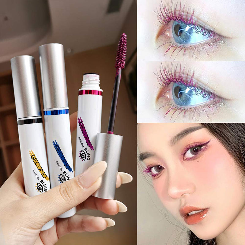 4PCS Colored Mascara, Blue Brown Purple Black Mascara Volume and Length, 4D Silk Fiber Lash Extensions Mascara, Waterproof, Long Lasting, Natural Hypoallergenic Cruelty-Free Mascara - GECOMO - BeesActive Australia