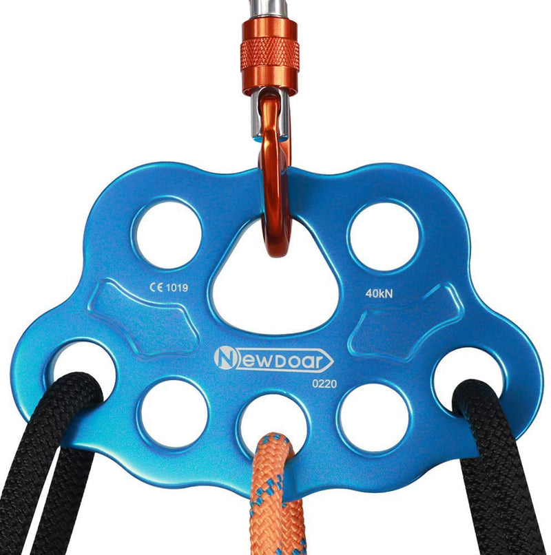 NewDoar Descender Plate 40KN Paw Rigging Plate 4/5 Holes Rock Climbing Gear (8 holes/40KN Blue) - BeesActive Australia