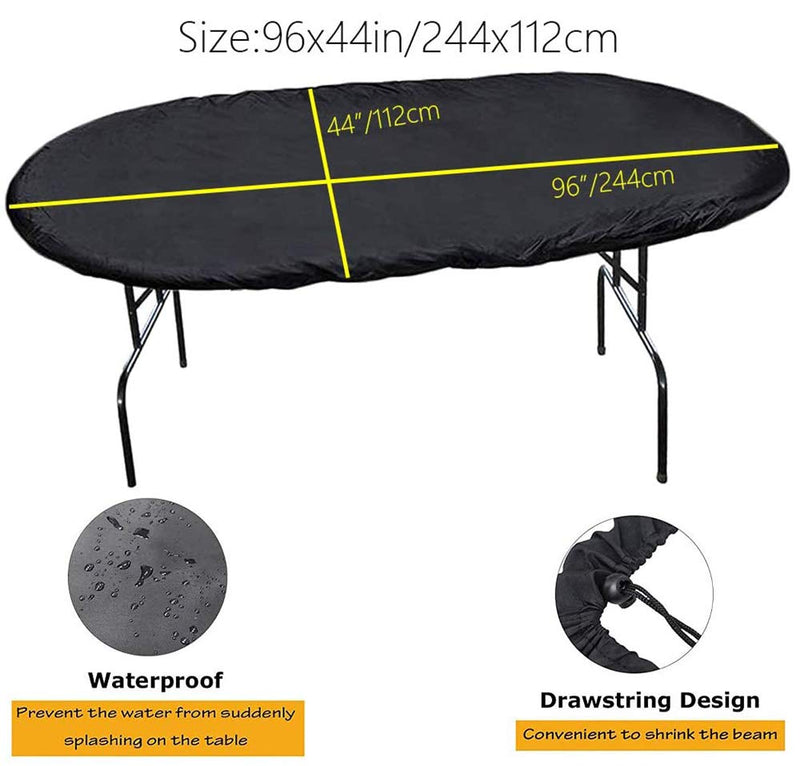 Ucare Poker Table Cover 420D Oxford Waterproof Poker Table Cloth Dust Protective Covers for Oval Shaped Poker Tables, with Adjustment String Hems - BeesActive Australia