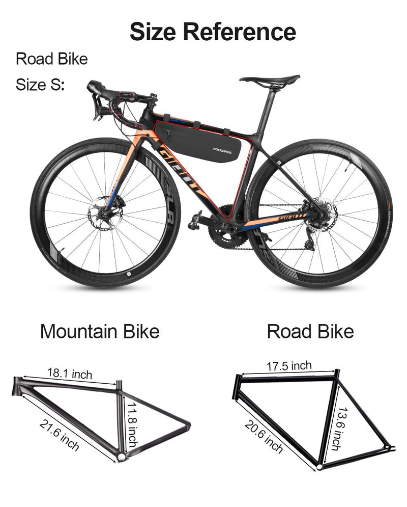 ROCKBROS Bike Frame Bag Waterproof Bike Triangle Bag Bicycle Under Top Tube Bag Corner Pouch Storage Bag for Cycling Accessories - BeesActive Australia