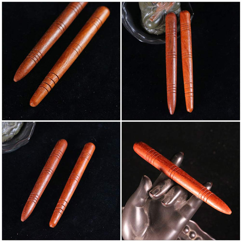 Wooden Massage Stick Foot Hand Acupoint Pen Cone Thai Health Care RelaxationTool for Head Face Body- 4Pcs - BeesActive Australia