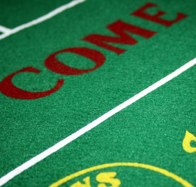 Cyber-Deals Wide Selection Craps Bundle Set: Las Vegas Style Felt Layout + Pair 19mm Authentic Nevada Casino Table-Played Dice - BeesActive Australia