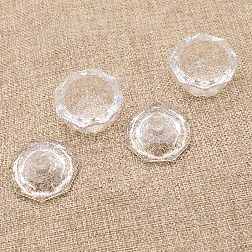 Buorsa 2 Pack Nail Art Acrylic Crystal Glass Dappen Dish Cup with Lid for Acrylic Liquid Powder Styling Tool - BeesActive Australia