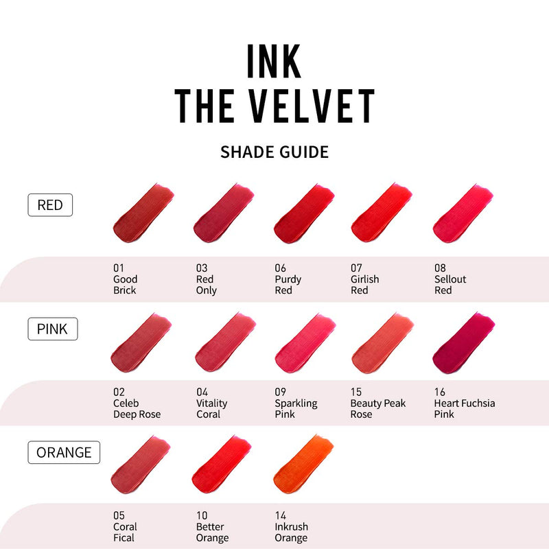 Peripera Ink the Velvet Lip Tint | High Pigment Color, Longwear, Weightless, Not Animal Tested, Gluten-Free, Paraben-Free | Celeb Deep Rose (#02), 0.14 fl oz 0.14 Fl Oz (Pack of 1) 002 Celeb Deep Rose - BeesActive Australia