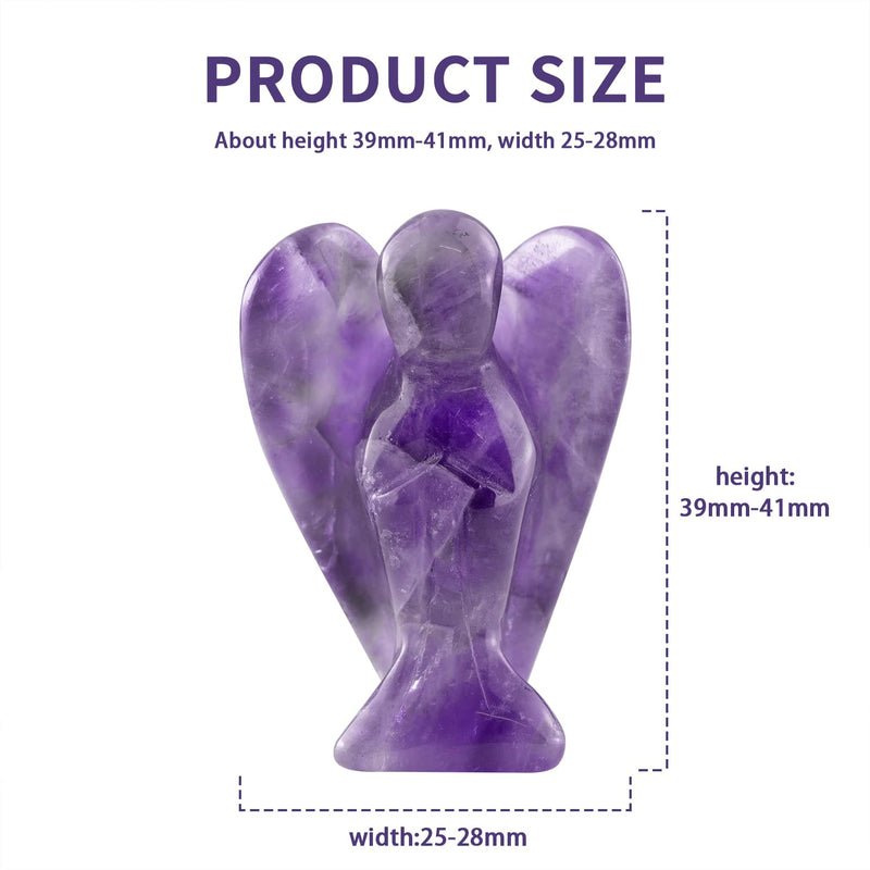 Ouubuuy Natural Amethyst Crystal Angel Pocket Guardian Angel Figurines Gift for Reiki Healing 1.5� - BeesActive Australia