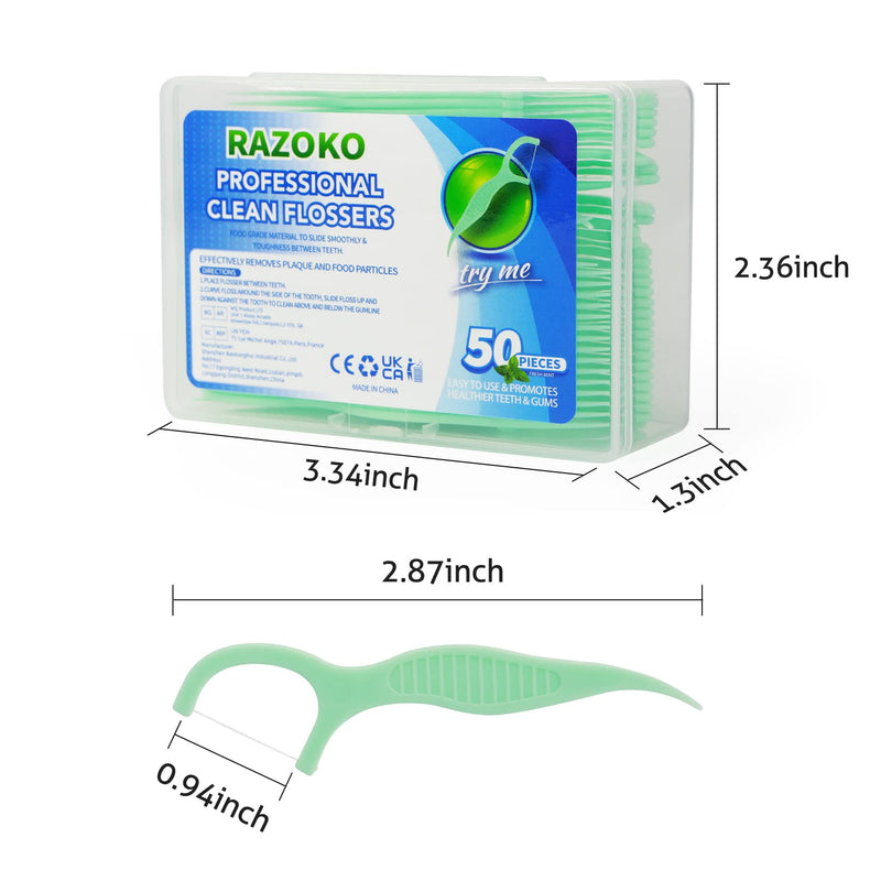 Dental Floss Picks Extra Strong Flosser Pick Toothpicks Fresh Mint 200 Count (4pack) - BeesActive Australia